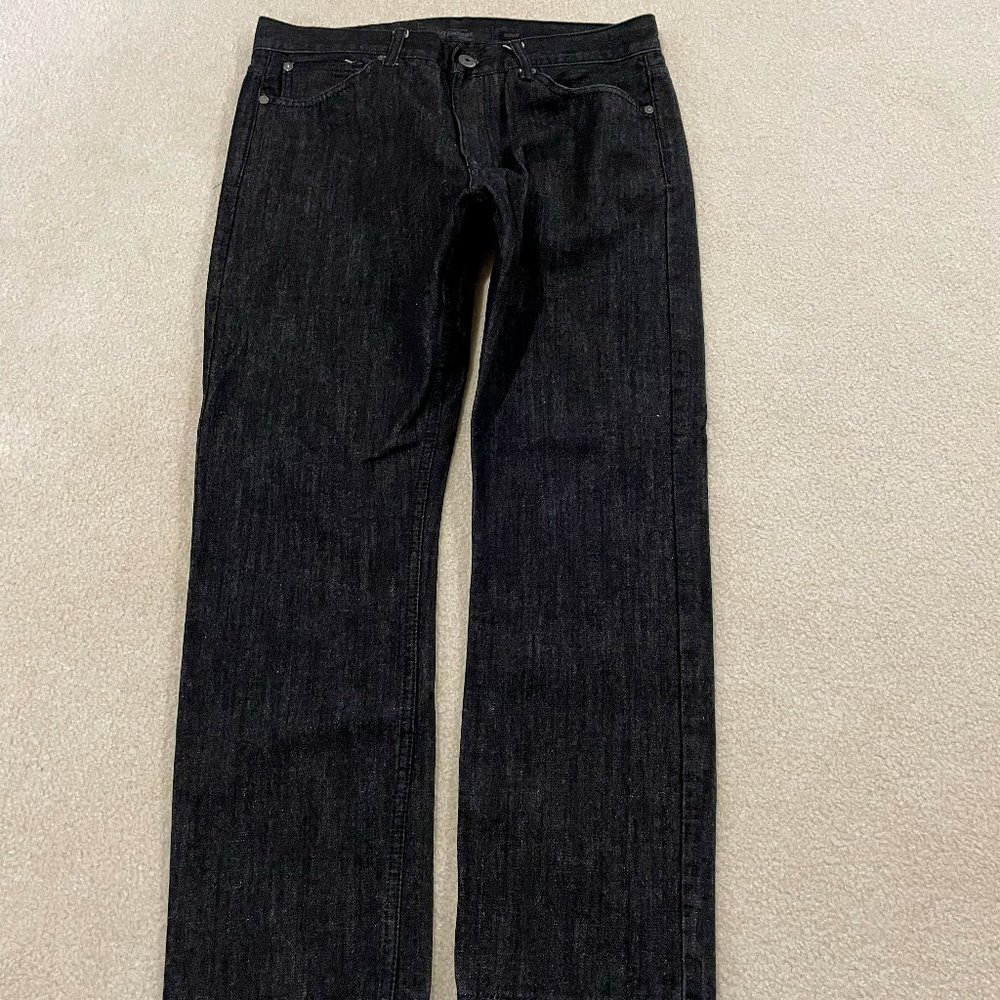 Vintage Genes Mens 36x30 Black Jeans Slim Straight Mid Rise Denim